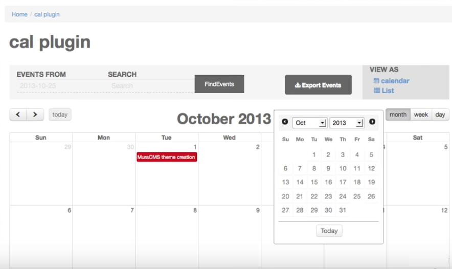 MuraCMS Events Manager Plugin - Full Calendar Muracms Events Manager Plugin Full Calendar