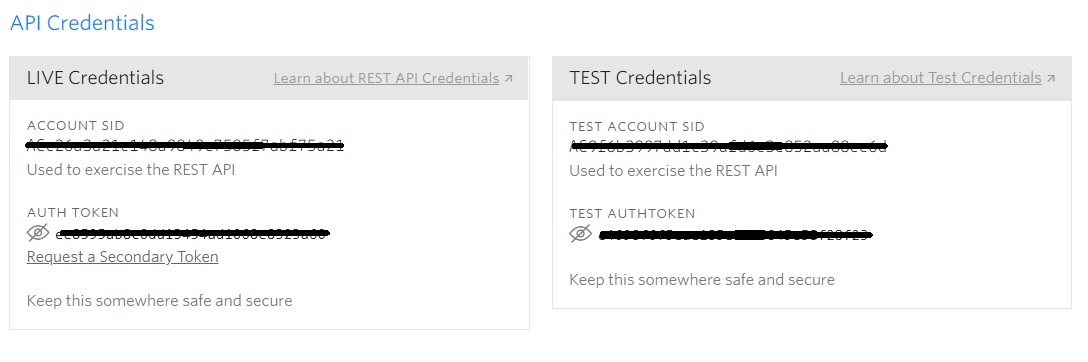 twilio credential console Twilio Credential