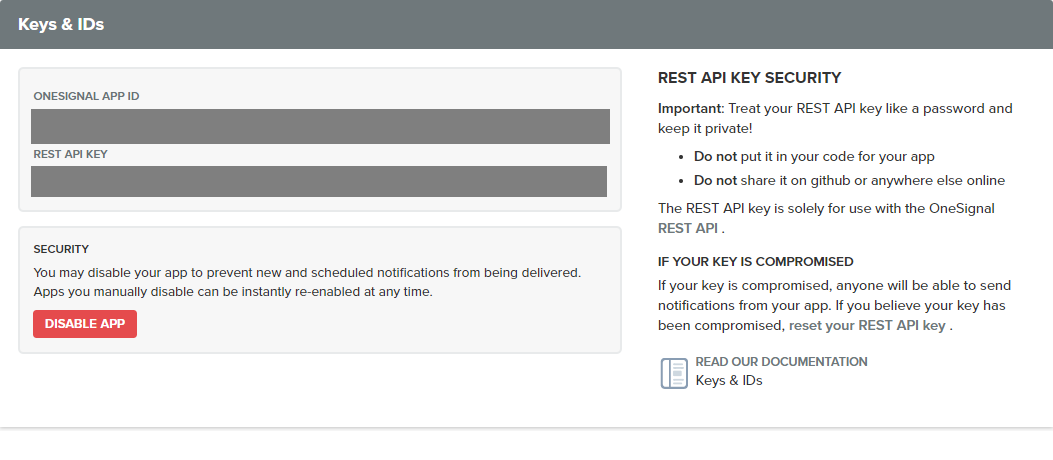 onesignal NodeJS package settings for sending push notifications Onesignal Nodejs Package Settings